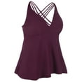 thumbnail image 2 of Firpearl Women's Tankini Swimsuits Tops Cross Back Flowy Swim Tops Modest Swimwear, 2 of 4