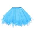thumbnail image 2 of Hpapadks Skirts for Women Solid Color Pleated Dancing Mesh Tutu Skirt Sky Blue M, 2 of 3