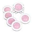 thumbnail image 2 of Posavasos de vidrio espejado de 4 pulgadas Posavasos de diamante triturado redondo con purpurina para Rosa, 2 of 9