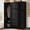55.1" Black, variant on TOKSOM 72" White 4-Door Wardrobe - Large Armoire with 3 Hanging Rods & 3 Drawers, Engineered Wood Storage Cabinet for Bedroom, Gold Handles (19.6"D x 55.1"W)