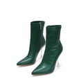 thumbnail image 2 of Cape Robbin RENEE Pointed Toe Lucite Perspex Clear Stiletto High Heel Ankle Boot (11, GREEN), 2 of 4
