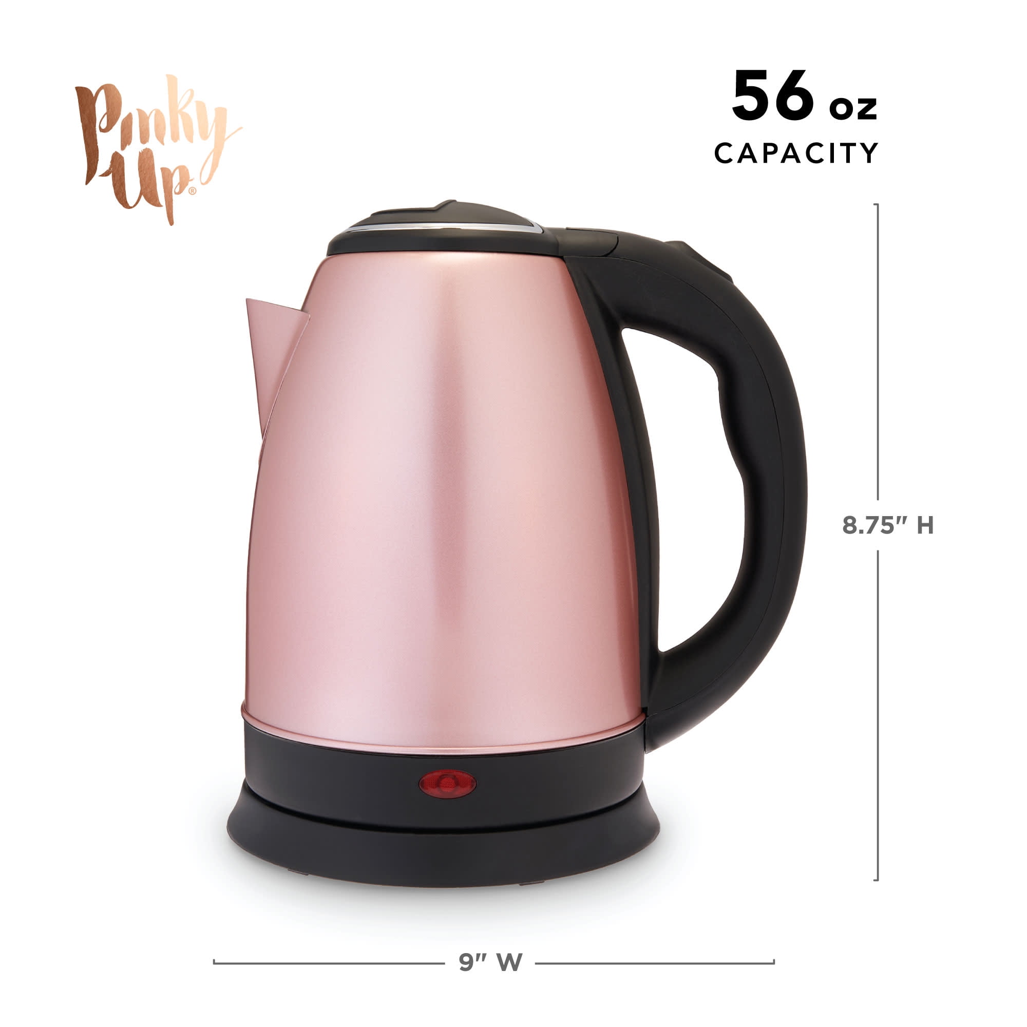 Pinky Up Parker Cordless Electric Kettle for Tea and Coffee, 56oz Rose Gold
