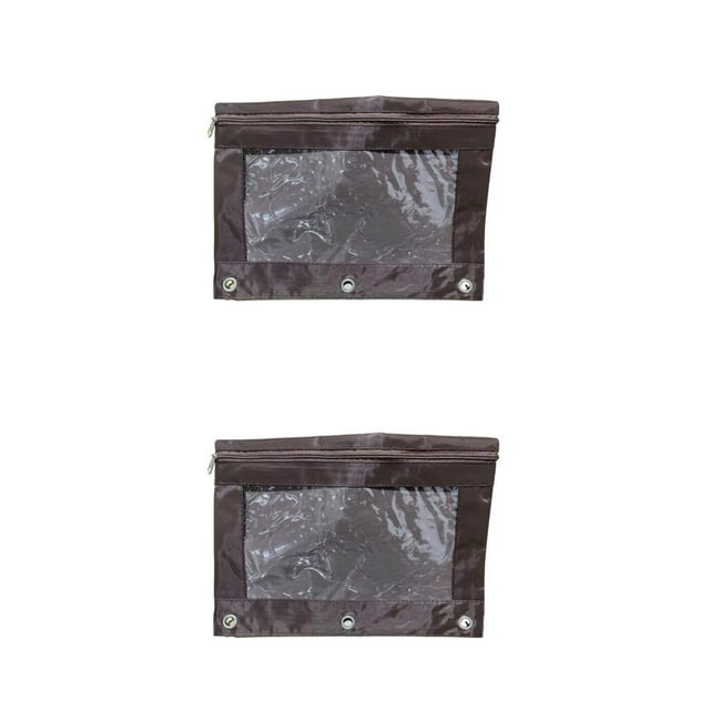 Decodeary Durable Pouch For Organizing Documents In Office Portable Zippered Pouch Brown 2Set