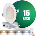 thumbnail image 1 of QPLUS 4Inch LED Recessed Slim Pot Light with Junction Box, 10W (=75W), 750 Lumens, Dimmable, IC Rated, ETL, Energy Star (4CS, 16 Pack), 1 of 5