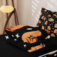 thumbnail image 5 of Erosebridal Cute Capybara Zipper Twin Comforter Sets with Fitted Sheet and 2 Pillowcases,Cute Stars Dot Pattern Zipper Bedding Set For Girls,Black Reversible,4pcs, 5 of 7
