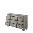thumbnail image 3 of Acme Furniture 9 Drawers Dresser with Mirrored Front Trim, Light gray Oak, 3 of 3