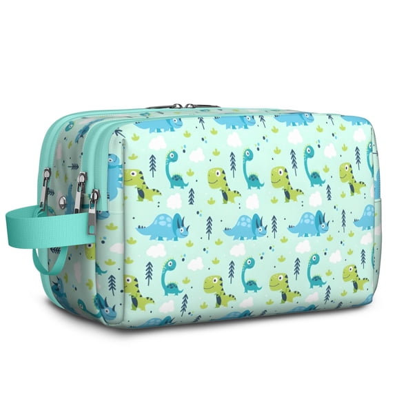 Toiletries Bag,LightBlue Dinosaurs Trees Pattern Mens Womens Toiletry Bag Bathroom Bag,Waterproof Toiletry Travel Bag Dopp Kit Shaving Bag 11x6.3x5.1 Inch