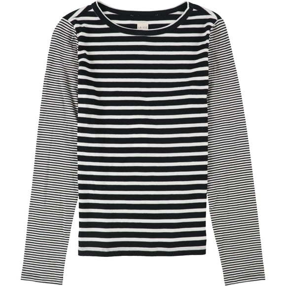 Camiseta básica a rayas Rebecca Taylor para mujer color negro talla XS