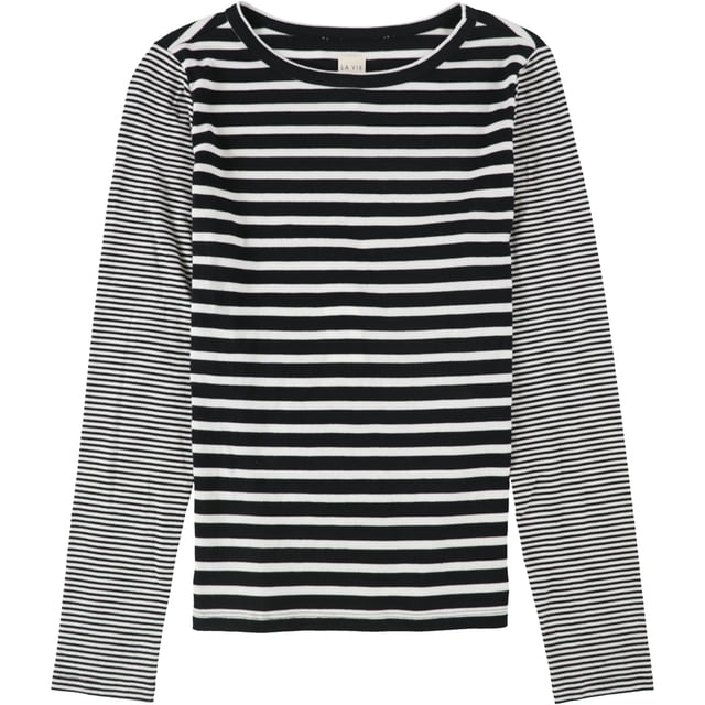 Camiseta básica a rayas Rebecca Taylor para mujer color negro talla XS