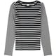 thumbnail image 1 of Camiseta básica a rayas Rebecca Taylor para mujer color negro talla XS, 1 of 2