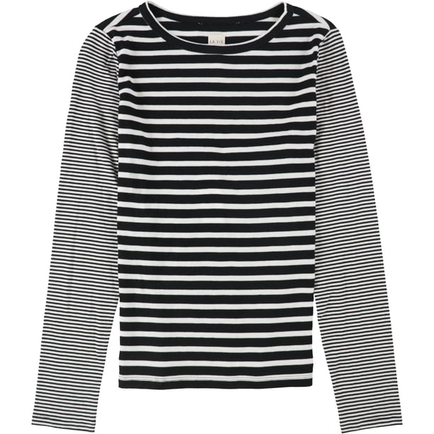 Camiseta básica a rayas Rebecca Taylor para mujer color negro talla XS