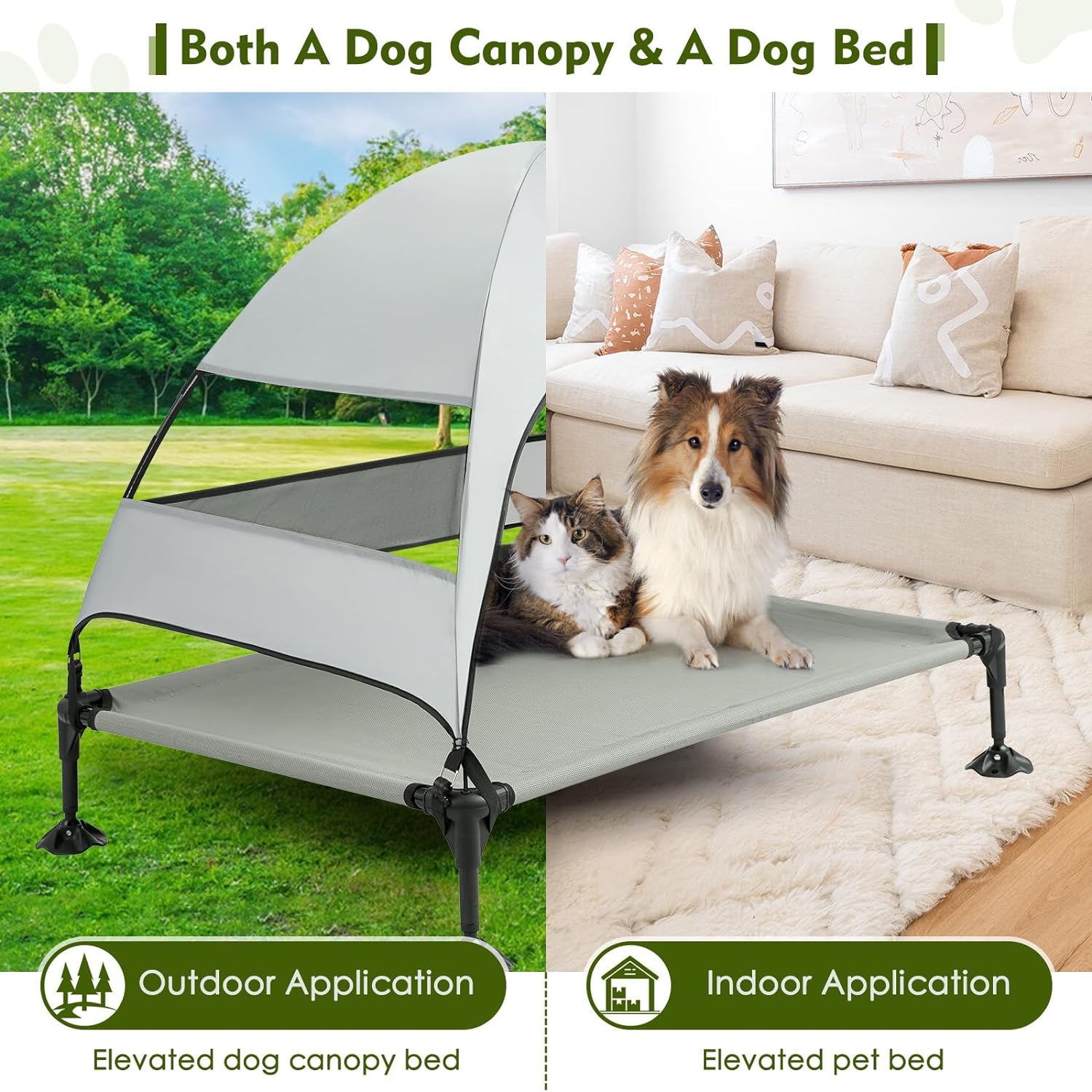 Furggis Elevated Dog Bed with UV-Resistant Canopy photo 3