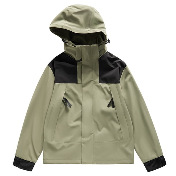 Chaquetas y abrigos casuales con capucha de manga larga para mujer, chaquetas de moda cómodas e informales con bloques de color, con bolsillo y cordón. Chaquetas y abrigos casuales con capucha de mang