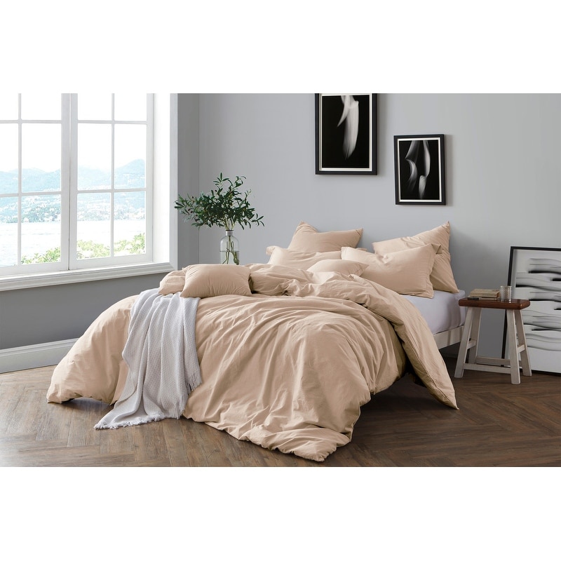 Swift Home All Natural Luxurious Prewashed Cotton Chambray Duvet Cover