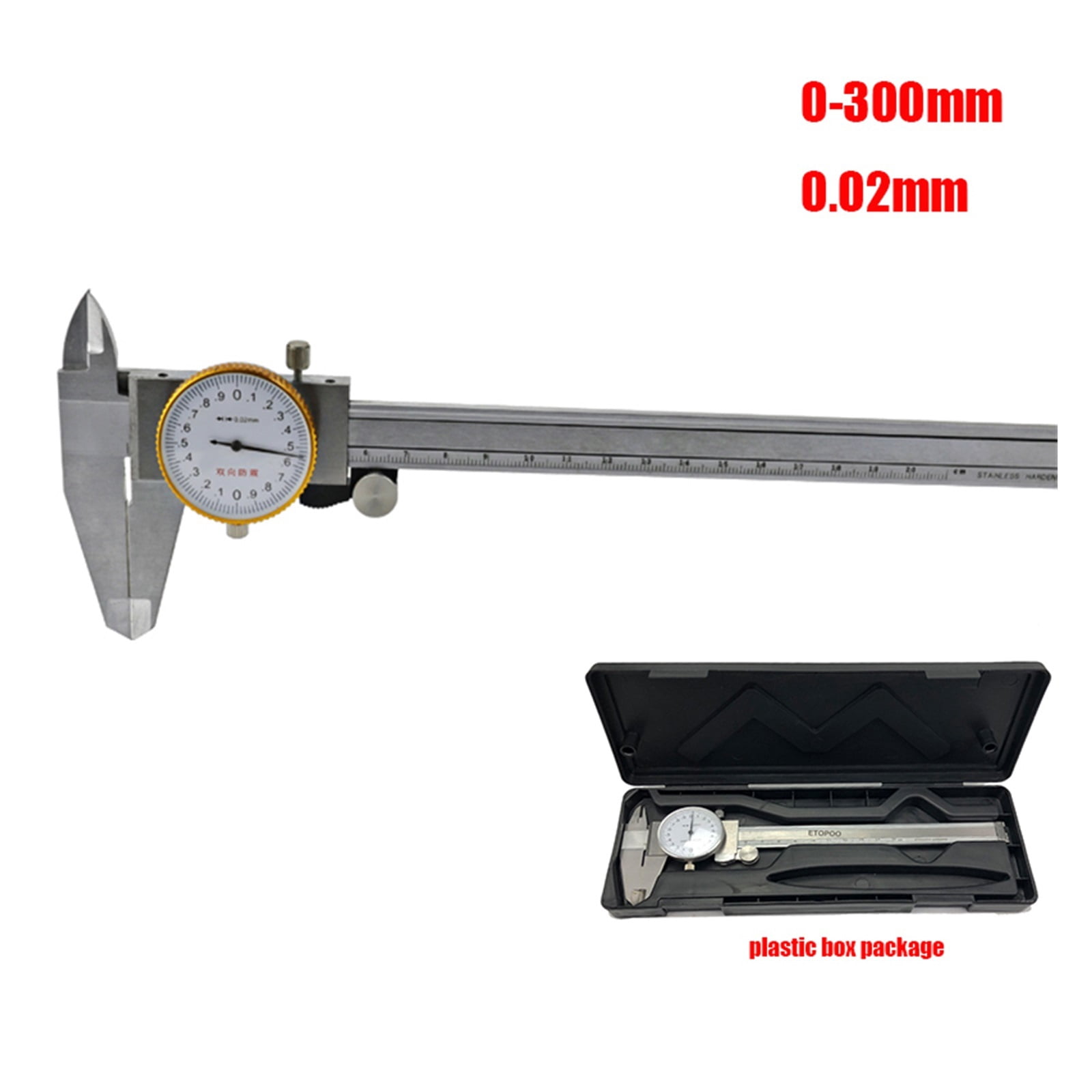 0-150mm 200/300mm Dial Caliper Metal Vernier Caliper With Dial Indicator Stainless/Carbon Steel Gauge Measuring Tools Micrometer ,Complete Kit