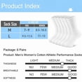 thumbnail image 6 of 6 Pack Men's Cotton Crew Socks , Cushioned Breathable Work & Athletic Socks, Moisture Control, White Size L, 6 of 6