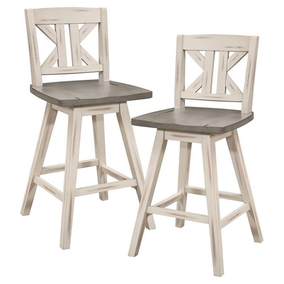 Lexicon Amsonia 23.5"H Counter Dining Chair in Distressed Gray/White (Set of 2)