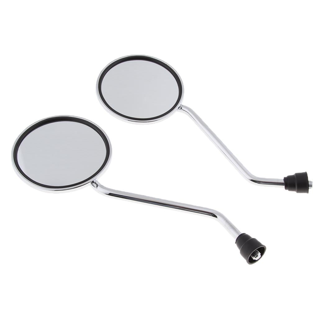 Round Rear View Side Mirrors For Motorcycle Cruiser Chopper ATV Scooter 10mm