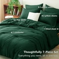 thumbnail image 6 of Full Comforter Set Emerald Green, 7 Pieces Bed in a Bag Bedding Comforter Set with Sheets, All Season Boho 7PC Bed Sets with Comforter, Fitted Sheets, Flat Sheets, Pillow Shams and Pillowcases, 6 of 18
