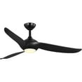 thumbnail image 4 of Progress Lighting Conte 52-Inch LED Ceiling Fan, Matte Black, 3 Blades, Ceiling Light, Grey Weathered Wood Shade, 4 of 13