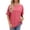 Red, variant on Fesfesfes Workout Tops for Women Short Sleeve Womens Fashion Print Tops Short Sleeve Out Blouse Funny Round Neck T-Shirt Tops Gym Shirt 2XL(US:12)
