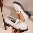 thumbnail image 4 of Women Chunky Heel Loafers Anti-Slip Lug Sole Platform Casual Work Business Dress Shoes, 4 of 6