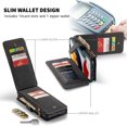 thumbnail image 4 of for iPhone 13 Pro Wallet Case,Multifunction Zipper Purse Wallet Case [Card Slots][Cash Pocket][Kickstand] Detachable Magnetic Back Phone Cover for iPhone 13 Pro 6.1 inch (Black), 4 of 9