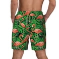 thumbnail image 3 of Kdxio Flamingo Print Men's Swim Trunks with Compression Liner 7 Inch Inseam Quick Dry Swim Shorts, 3 of 7