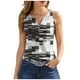 thumbnail image 2 of ICHUANYI Clearance Women's Casual Floral Print V-neck Printed Sleeveless T-Shirt Vest Tank Tops(Gray, S) ICHUANYI WER2023081506628, 2 of 5