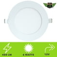 thumbnail image 3 of LeisureLED 5 Pack RV Boat Recessed Ceiling Light 480 Lumen Super Slim LED Panel Light DC 12V 4.75" 6W Full Aluminum Downlights, (Natural White), 3 of 8