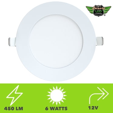 LeisureLED 5 Pack Ultra Slim RV Boat Ceiling Lights - 480 Lumen DC 12V LED Panel Lights