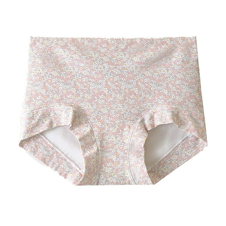 Workout Underwear for Women Women s Full Cover High Waisted Panty Cotton Underwear Plus Size Floral Printed Panties Soft Breathable Underpant Briefs Womens Cheeky Underwear 3XL