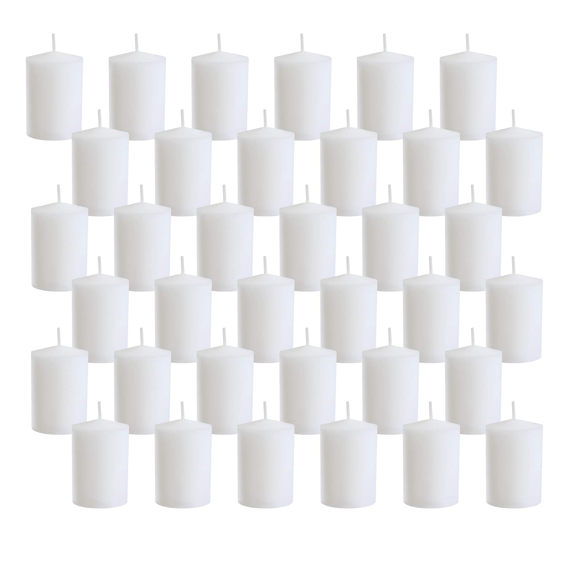 LumaBase White Wax Votive Candles - Pack of 36, Long-Lasting 15