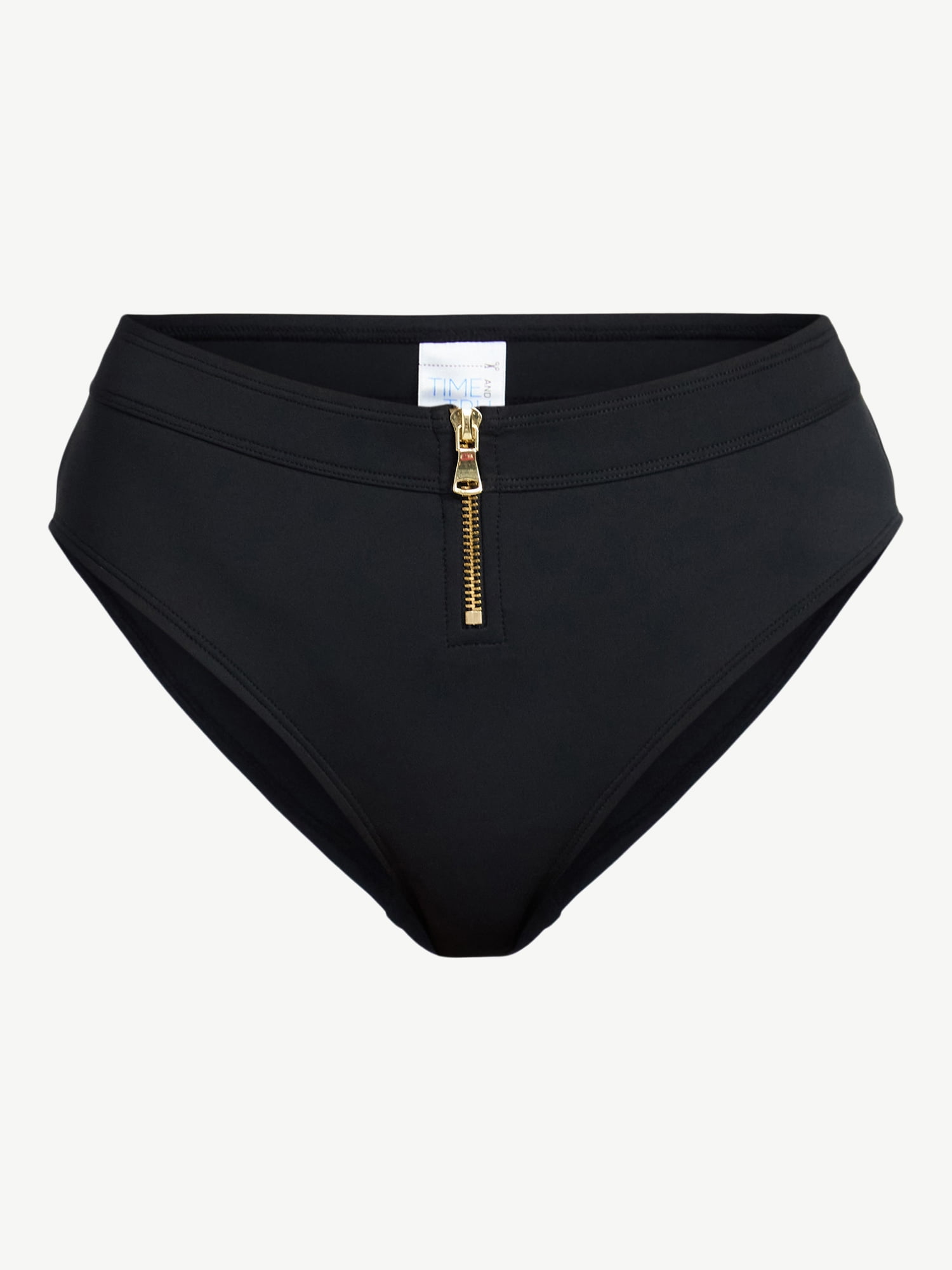Time and Tru Women's and Women's Plus Size Compression Zipper Bikini Bottoms, Sizes XS-3X