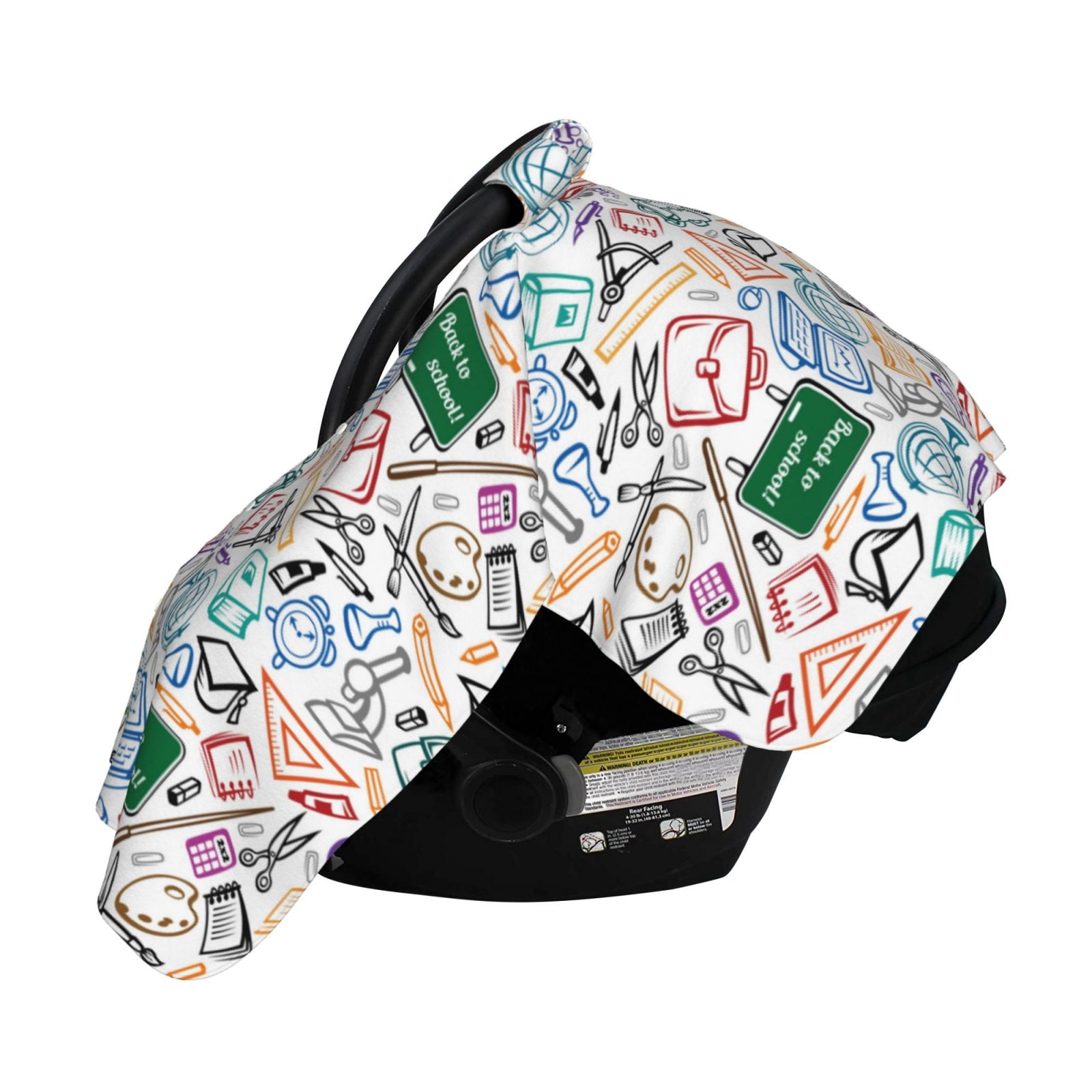 Naloa Back To School Baby Car Seat Cover, Breathable Baby Carrier Cover, Multiuse Baby Carrier Cover & Nursing Breastfeeding Cover