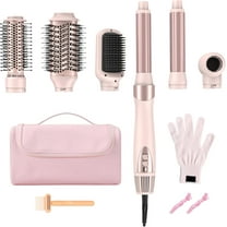 Hair Styler Wrap & 6 in 1 Hot Air Styler-110,000 RPM High-Speed Fast Negative Ionic Multi Hair Styler Professional Blow Dryer Brush for Curling Volumizing Straightening Styling