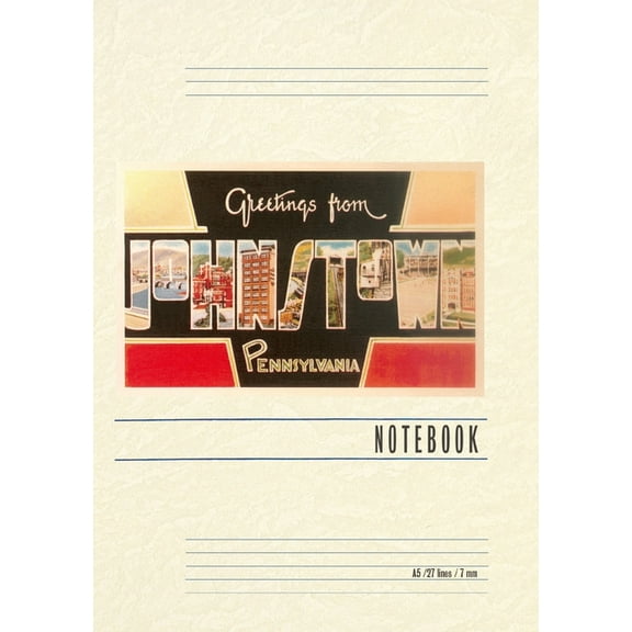 Vintage Lined Notebook Greetings from Johnstown, Pennslyvania, (Paperback)