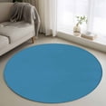 thumbnail image 2 of Blue Large Area Rugs for Bedroom Living Room, Soft Non Slip Carpet Bedside Rug, Modern Pure Wave Ride Round Floor Cover Kitchen Accent Rug 3.3' for Dining Room/Office, 2 of 9