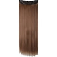 thumbnail image 3 of SAYFUT Trendy 26"Long Straight 3/4 Full Head Clip in Synthetic Hair Extensions One Piece 5 Clips 125g Light Brown, 3 of 7