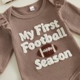 thumbnail image 6 of Cjfdfy Newborn Baby Girl Game Day Outfit Football Embroidery Long Sleeve Romper And Flared Pants Headband 3Pcs Infant Cute My First Football Season Fall Winter Clothes 0-18M, 6 of 9