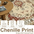 thumbnail image 3 of 5x7 Area Rugs - Ultra-Thin Washble Rug, Stain Resistant Anti Slip Backing Rugs for Living Room,Bedroom, Vintage Home Decor Area Rug, Red, 3 of 6