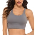 thumbnail image 4 of Deportivo Mujer Sujetadores Deportivos con Espalda Cruzado Tirantes Acolchadas Alto Impacto para Entrenamiento Yoga Correr Fitness nine bull  S, 4 of 5