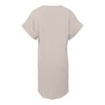 thumbnail image 5 of Womens Summer Casual Dresses Solid Color V Neck Short Sleeve Button Loose Elegant Mini Shirt Dress Activewear, 5 of 6
