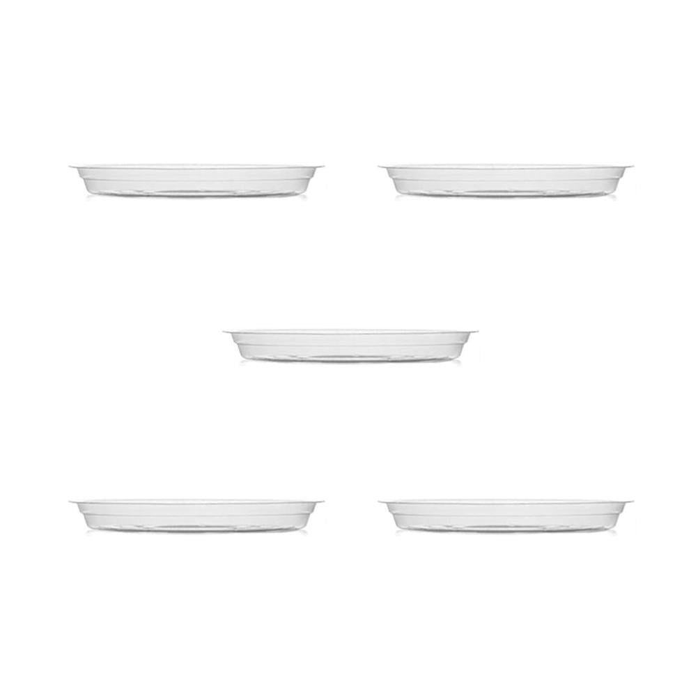 DTOWER 5Pcs Clear Garden Saucers Plastic Plant Pot Drip Trays Set Plant