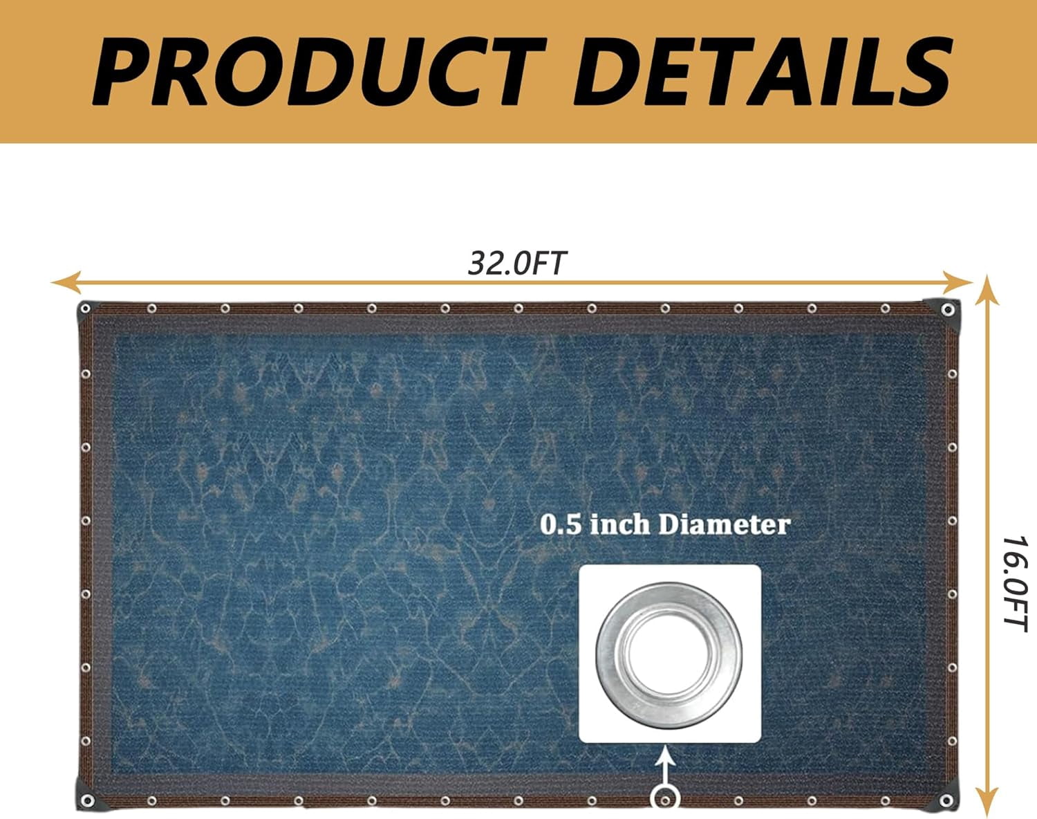 40% Shade Cloth for Plants: 16 × 32 FT Sun Shade Cloth, Mesh Shade Tarp with Grommets, Pool Leaf Net Cover- Sunshade Net Sun Screens for Patio, Pool, Garden, Yard, Greenhouse
