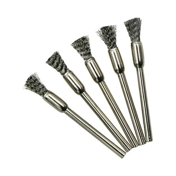 10Pcs 3Mm Shank Wire Brushes Stainless Steel Brass Polishing Brush Removing Burrs Rust Removal Cleaning Brush Power Rotary Tools Fangkenuo