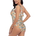 thumbnail image 4 of Sikiie Falling Pumpkins On Car Print Women One Piece Swimsuits Tummy Control One Shoulder Bathing Suits Ruffle Swimwear, From S to XXL-XX-Large, 4 of 6