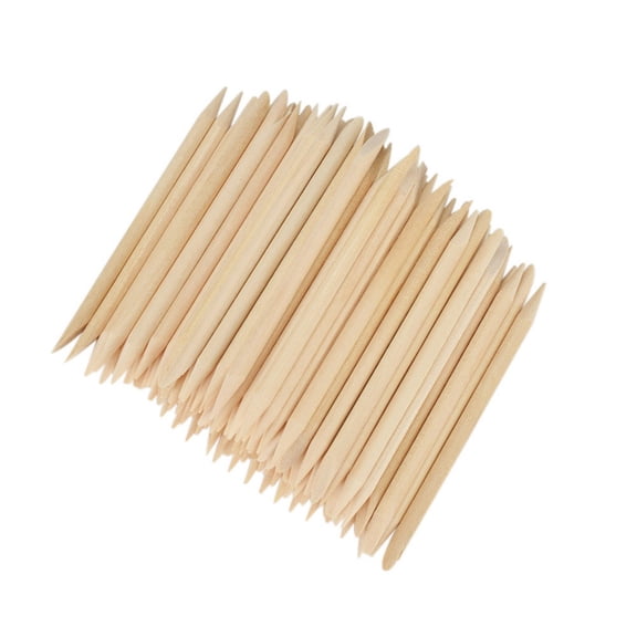 100 PC Nail Art Cuticle Remover Wood Khaki Dead Skin Manicure Tool for Pedicure Salon Home Use