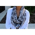 thumbnail image 7 of Pop Fashion Women's Scarf with Zipper Pocket & Pattern Print Interlocking Chain Square (Grey), 7 of 7
