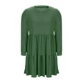 thumbnail image 6 of Womens Elegant Long Sleeve Short Dress Wedding Guest Crewneck Cocktail Dresses Army Green XXL, 6 of 7